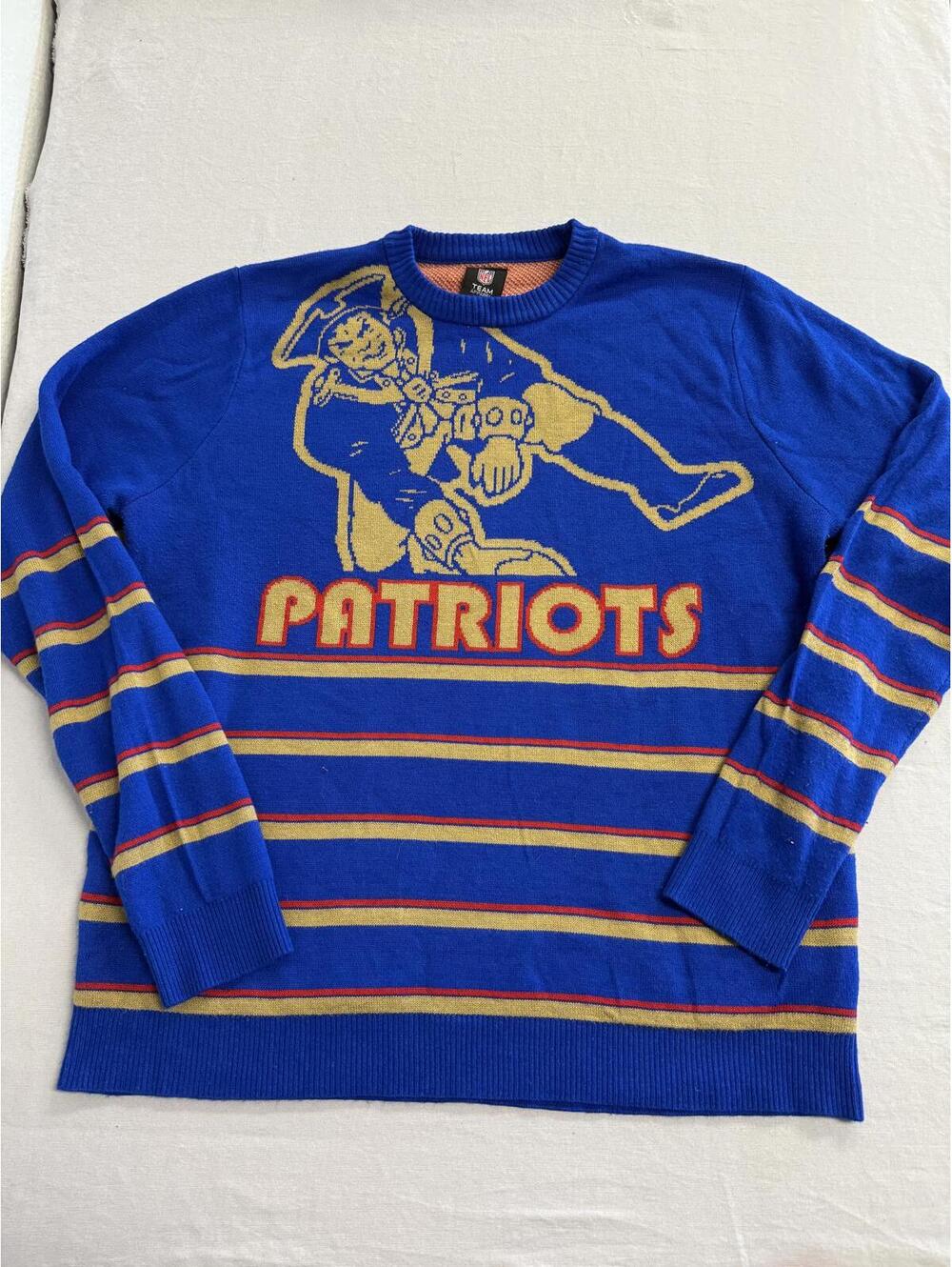 Vintage New England Patriots Sweater Old Logo Patriot Pat XL